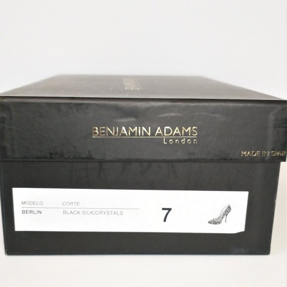 Benjamin Adams London Berlin Black Lace Pumps 7 Crystal Stiletto Formal Wedding - Picture 11 of 11